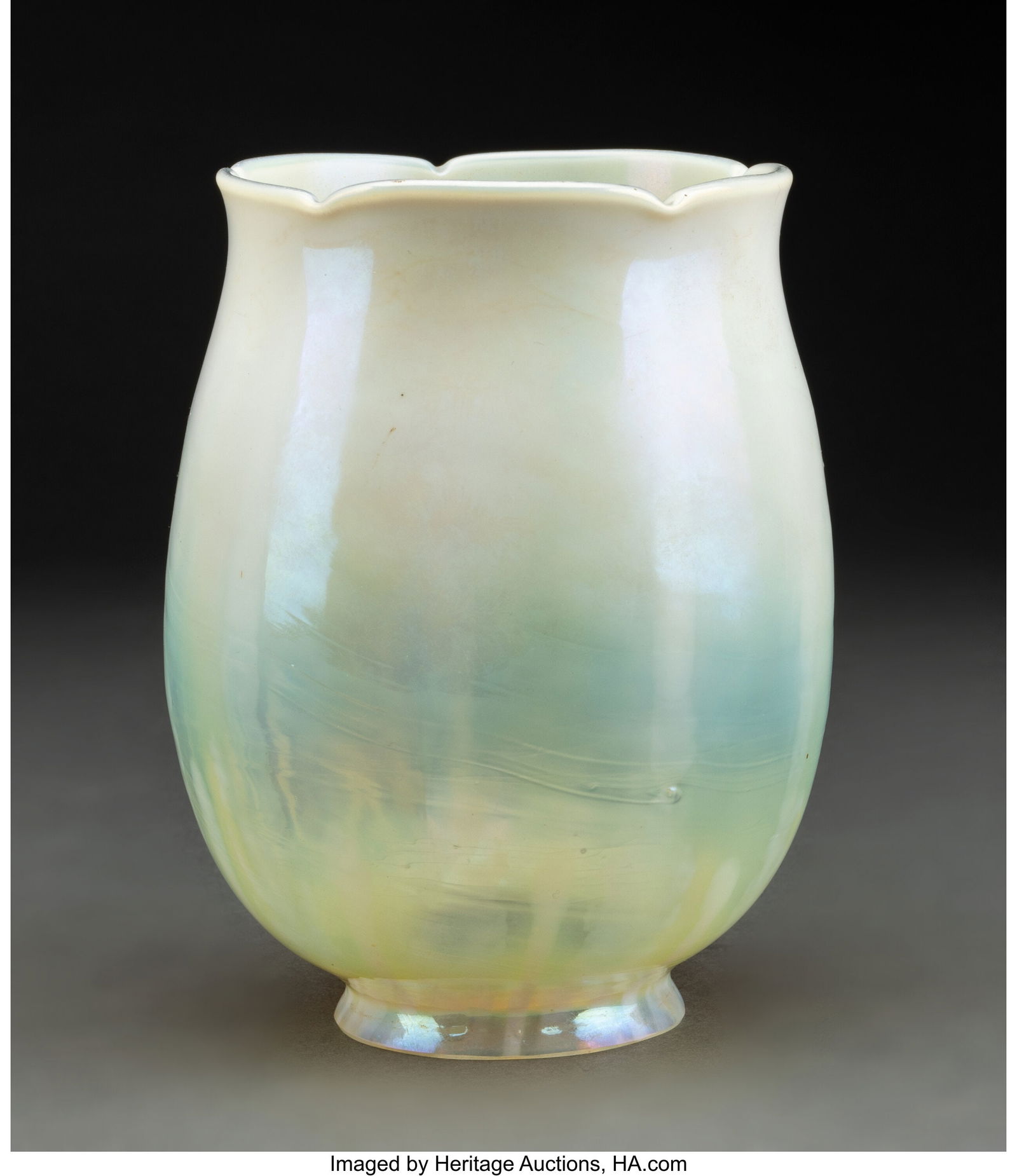 Tiffany Studios Shade, circa 1910 USA Opalescen: Tiffany Studios Shade, circa 1910 USA Opalescent Favrile glass 5 inches (12.7 cm) Marks: L.C.T. HID03101062020 © 2024 Heritage Auctions | Al