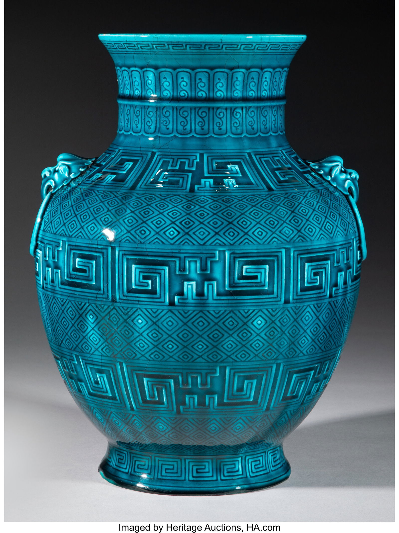 Théodore Deck Vase, circa 1870 France Persian: Théodore Deck Vase, circa 1870 France Persian Blue glazed earthenware 13 inches (33.0 cm) Marks: TH DECK A similar example of this vase can be found in the Victoria