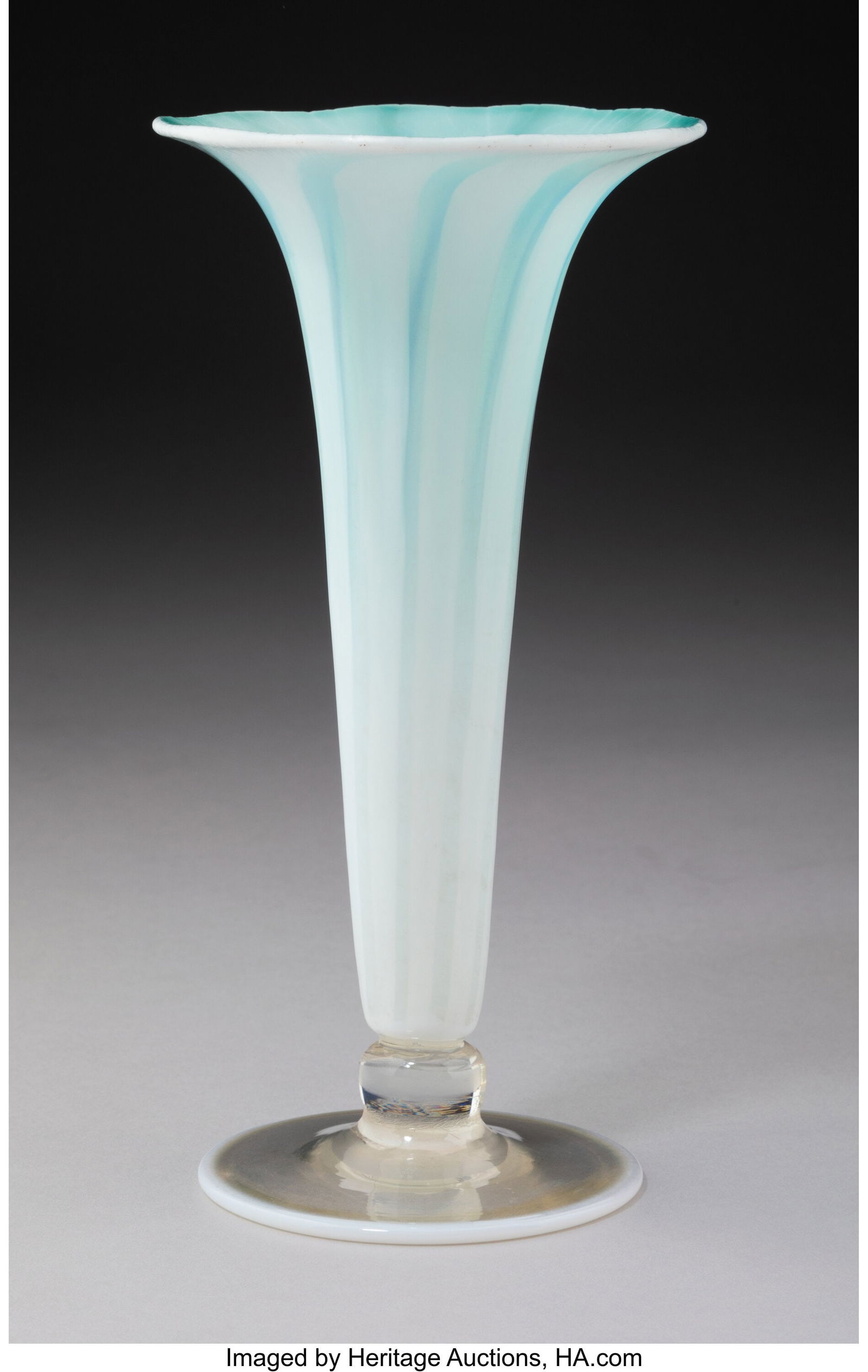Tiffany Studios Trumpet Vase, circa 1910 USA Pa: Tiffany Studios Trumpet Vase, circa 1910 USA Pastel Favrile glass 6-7/8 inches (17.5 cm) Marks: L.C.T. Favrile, 1918 HID03101062020 © 2