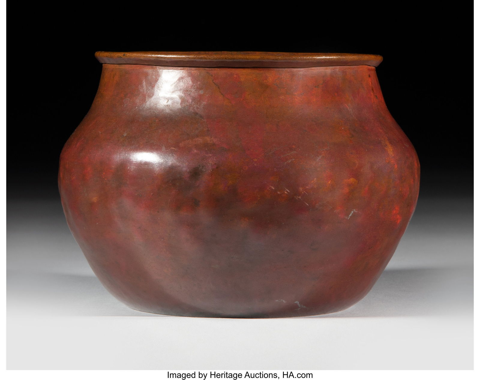 Dirk van Erp Warty Vase, circa 1920 USA Hand-ha: Dirk van Erp Warty Vase, circa 1920 USA Hand-hammered copper 4-3/8 x 6 inches (11.1 x 15.2 cm) Marks: (open-box windmill with DIRK VAN ERP SAN FRANCISCO&rp