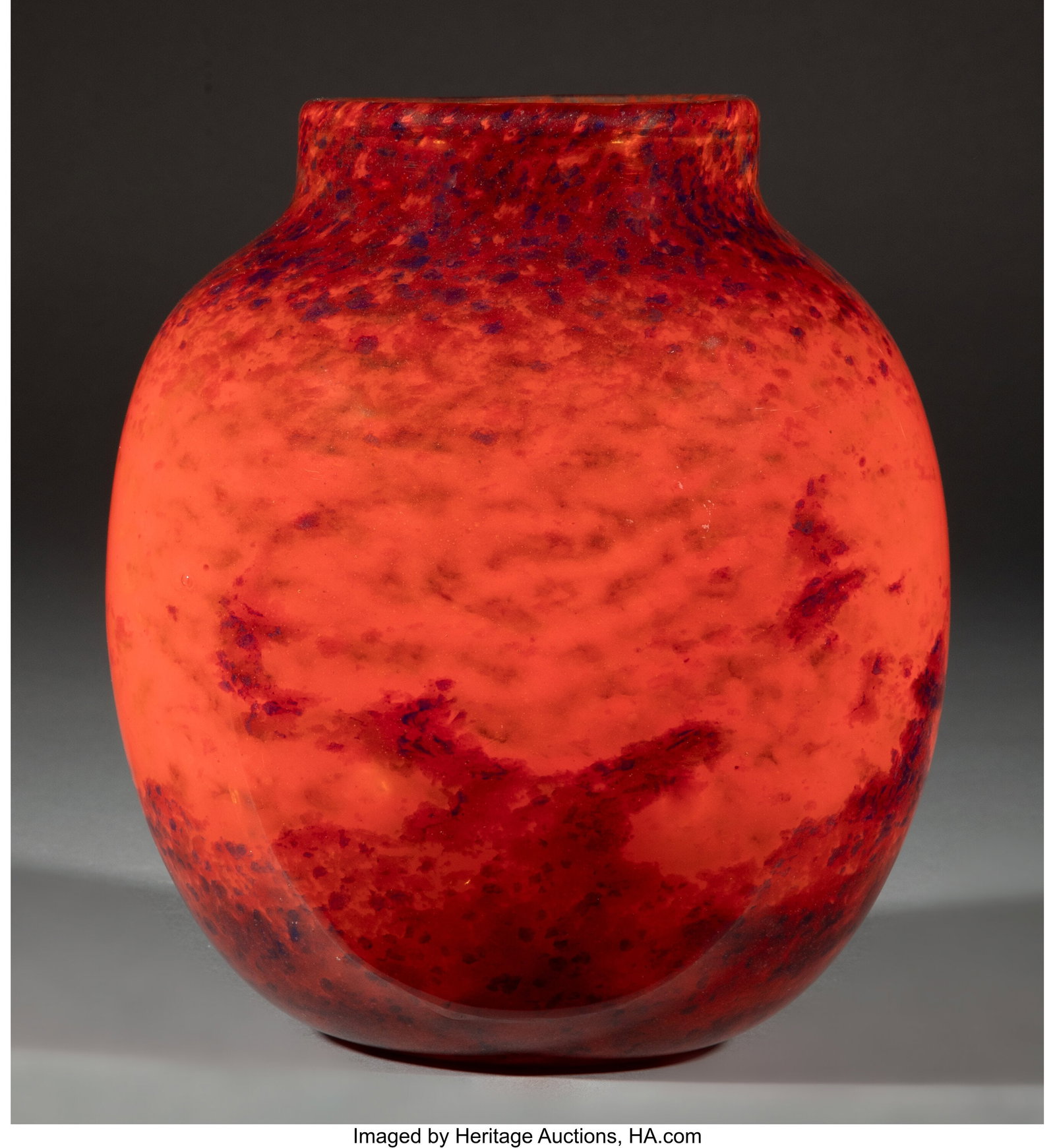 Muller Frères Vase, circa 1920 France Mottled : Muller Frères Vase, circa 1920 France Mottled glass 9-3/8 inches (23.8 cm) Marks: MULLER FRES LUNÉVILLE Property from A.C. Morgan Collectio