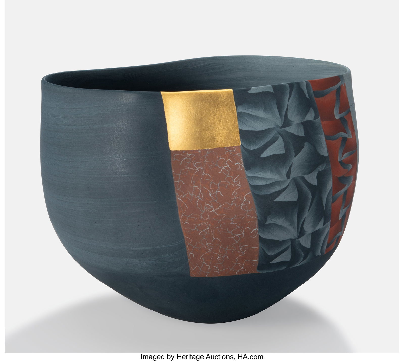 Thomas Hoadley  Nerikomi Vessel, 2000s USA Color (1 of 3)