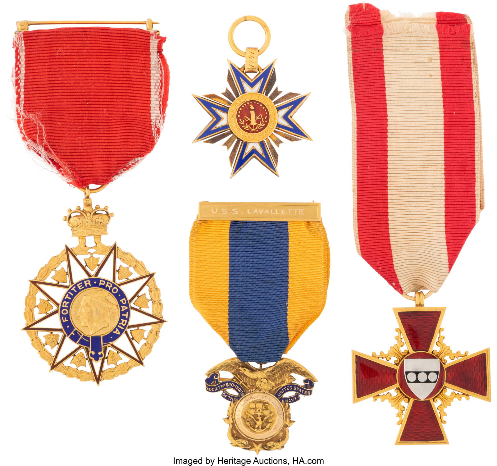 A Collection of Four American Enameled 14K Gold (1 of 2)