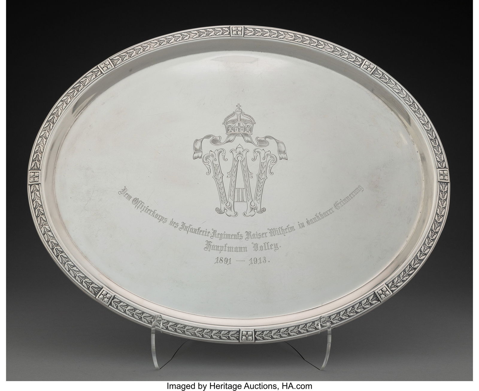 A German Silver Wilhelm II Commemorative Tray Ma (1 of 4)