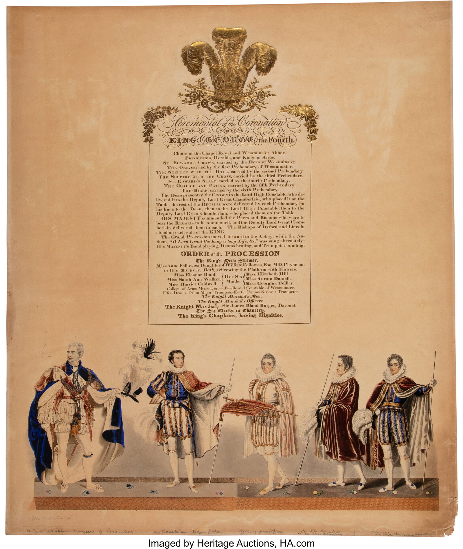 A Collection of Six George IV Coronation Lithogr: A Collection of Six George IV Coronation Lithographs, 19th century 15 x 13 inches (38.1 x 33.0 cm) (each) HID03101062020 © 2024 Heritage Auctions | Al
