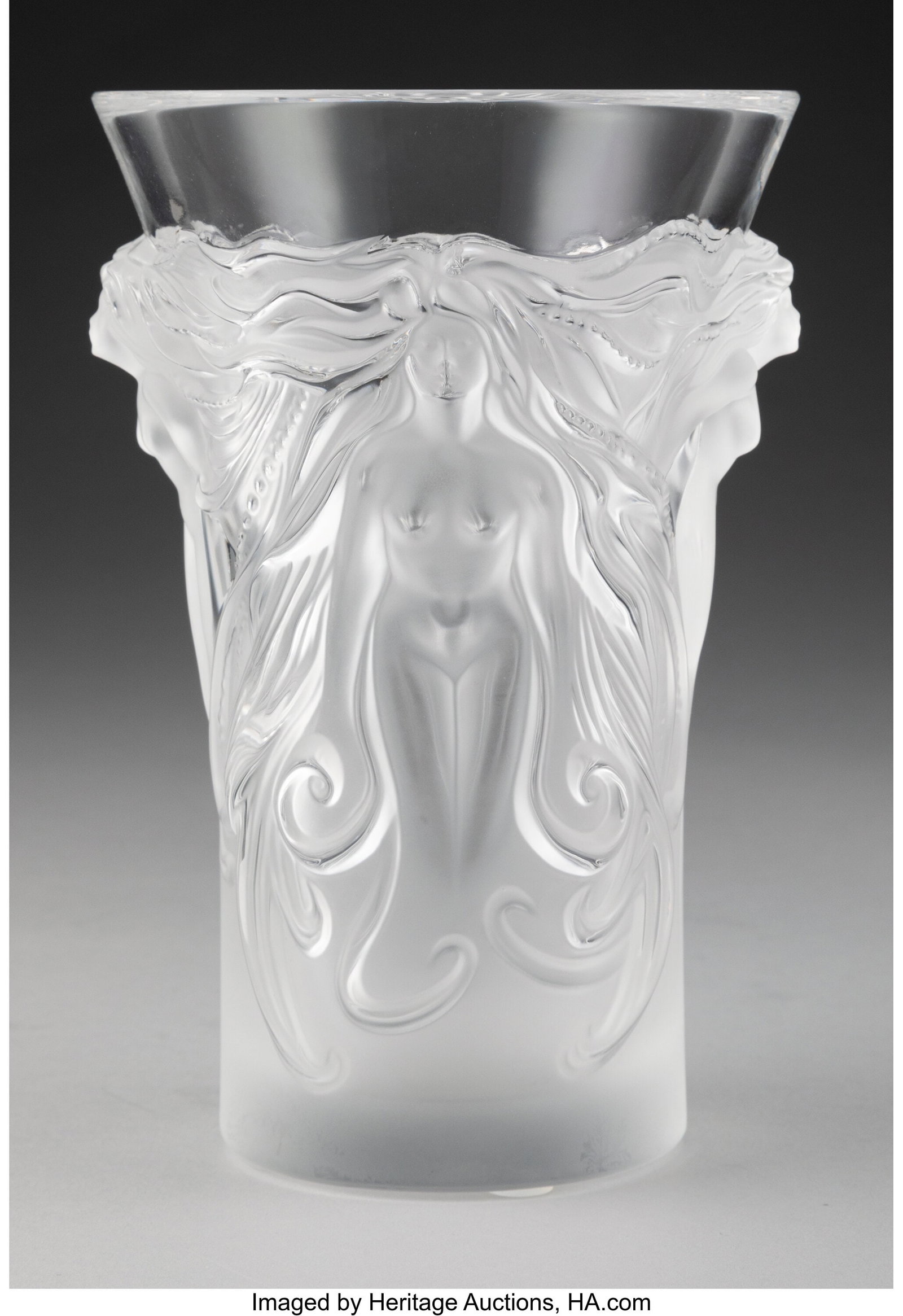 Lalique Fantasia Vase, post-1945 France Clear an: Lalique Fantasia Vase, post-1945 France Clear and frosted glass 7 x 5 inches (17.8 x 12.7 cm) Marks: Lalique, France Property from A.C. Morgan C