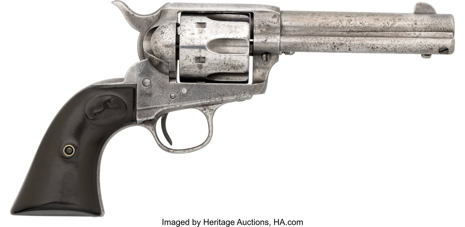 Colt Single Action Army Revolver. Serial no. 1: Colt Single Action Army Revolver. Serial no. 173193 [frame, triggerguard and butt], .45 caliber, 4 3/4-inch barrel with fixed front sight and fra