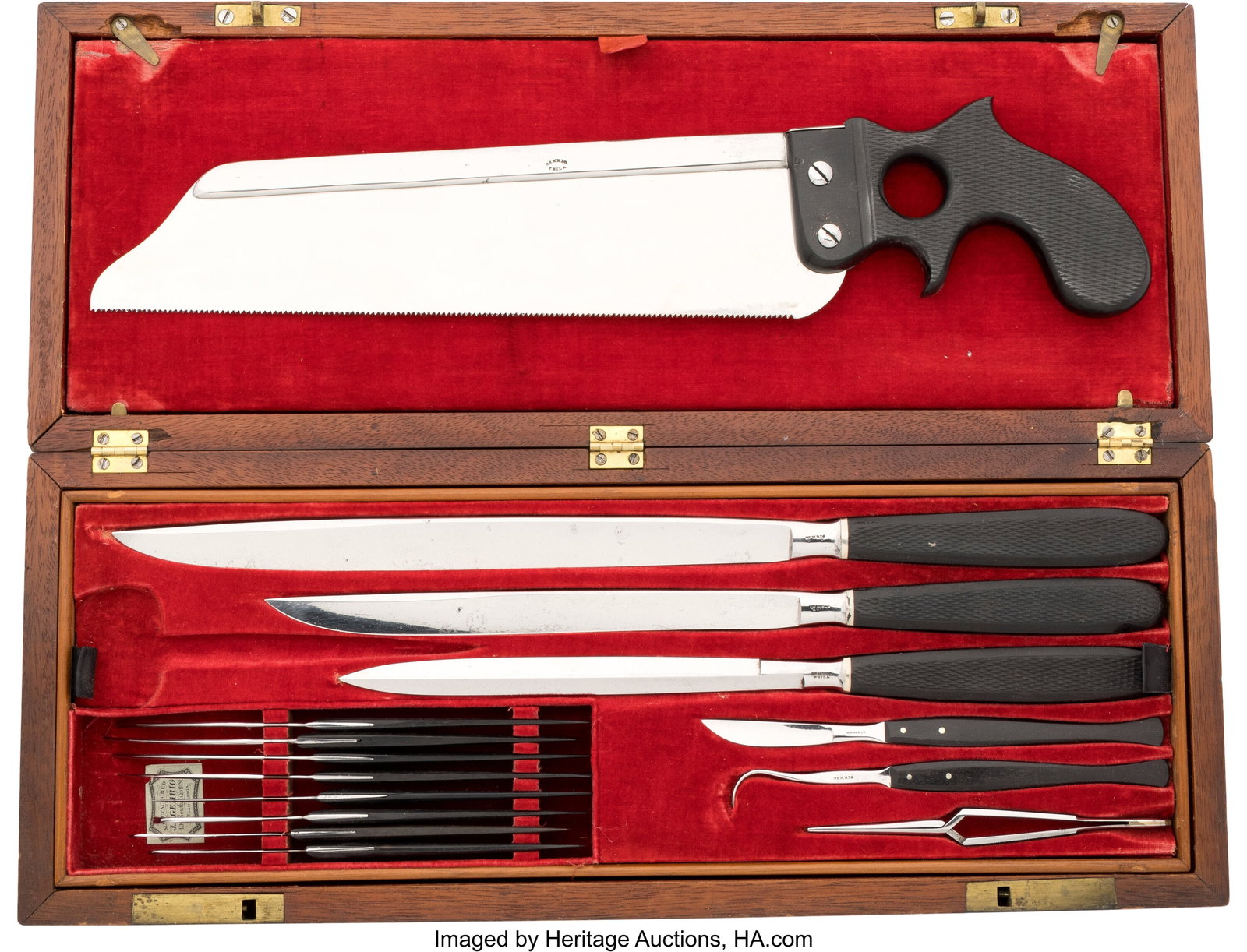 Civil War Era Military Surgical and Amputation S: Civil War Era Military Surgical and Amputation Set by Gemrig, C. 1866. A very nice set of surgical and amputation instruments which appear to be only missing a set of scissors and 