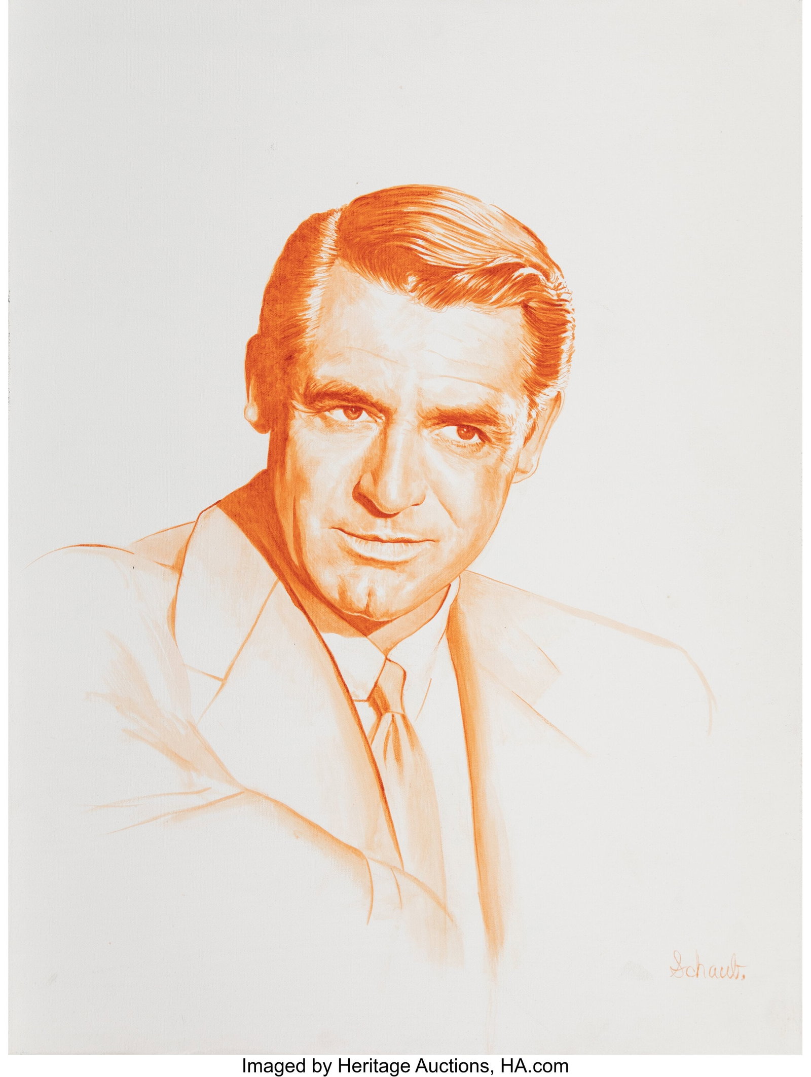 Jeff Schaub (American, b. 1965) Eyes Only for Yo: Jeff Schaub (American, b. 1965) Eyes Only for You, Cary Grant, 1998 Acrylic on canvas 24 x 18 inches (61.0 x 45.7 cm) Signed lower right&colo