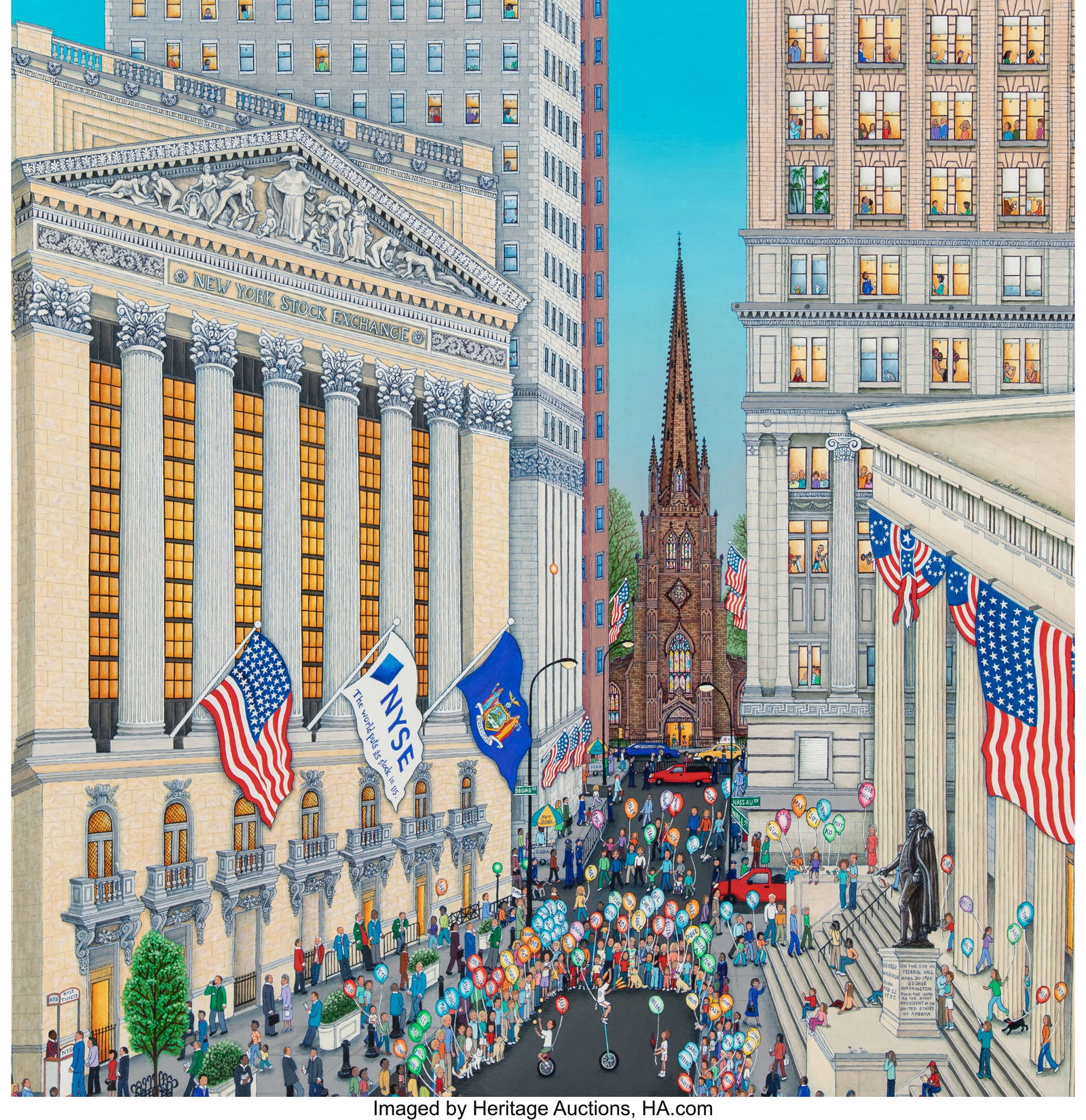 Katherine Jakobsen (American, b. 1952) My New Yo: Katherine Jakobsen (American, b. 1952) My New York book interior, 2002 Oil on canvas 30 x 27-7/8 inches (76.2 x 70.8 cm) Signed and dated cente