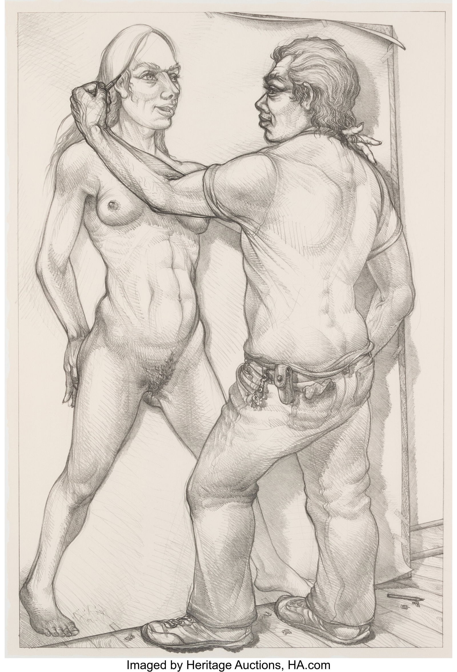 Luis Jiménez (American, 1940-2006) Artist and M: Luis Jiménez (American, 1940-2006) Artist and Model, Created 1983; Posthumously printed 2007 Lithograph on paper 37-1/4 x 26-1/2 inches (94.6 x 67