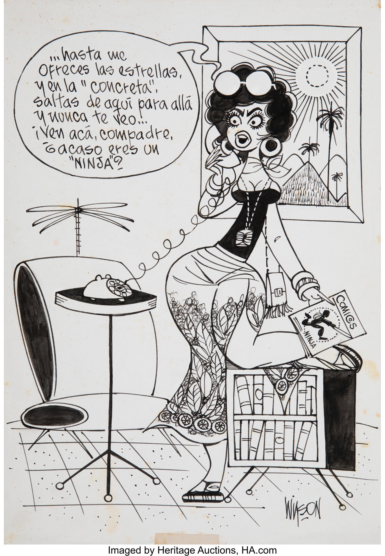 Luis Felipe Wilson Varela (Cuban, 1930-2006) Gro: Luis Felipe Wilson Varela (Cuban, 1930-2006) Group of 24 Cartoons Ink on paper, each 15 x 9-7/8 inches (38.1 x 25.1 cm) (sheet, each) 