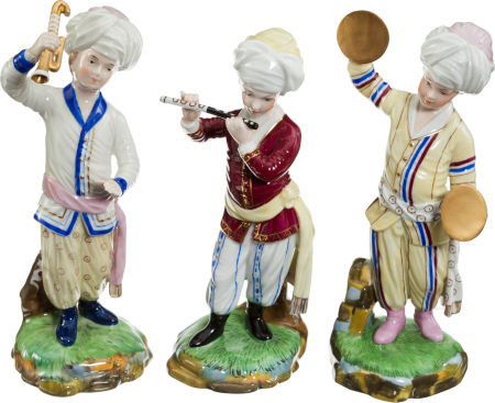 Gerald Ford: Three Hochst Figurines.: Gerald Ford: Three Hochst Figurines. Three hand-painted figurines of Orientalist mu