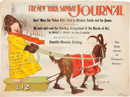 The Yellow Kid: New York Sunday Journal Advertis: The Yellow Kid: New York Sunday Journal Advertising Poster. Richard Outcault's creation,
