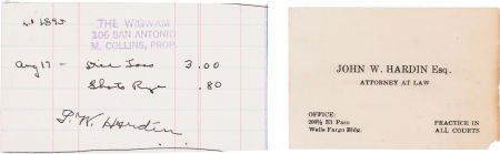 The Old West: Notorious Killer John Wesley Hardi: The Old West: Notorious Killer John Wesley Hardin Signed Document. Others had more sordid