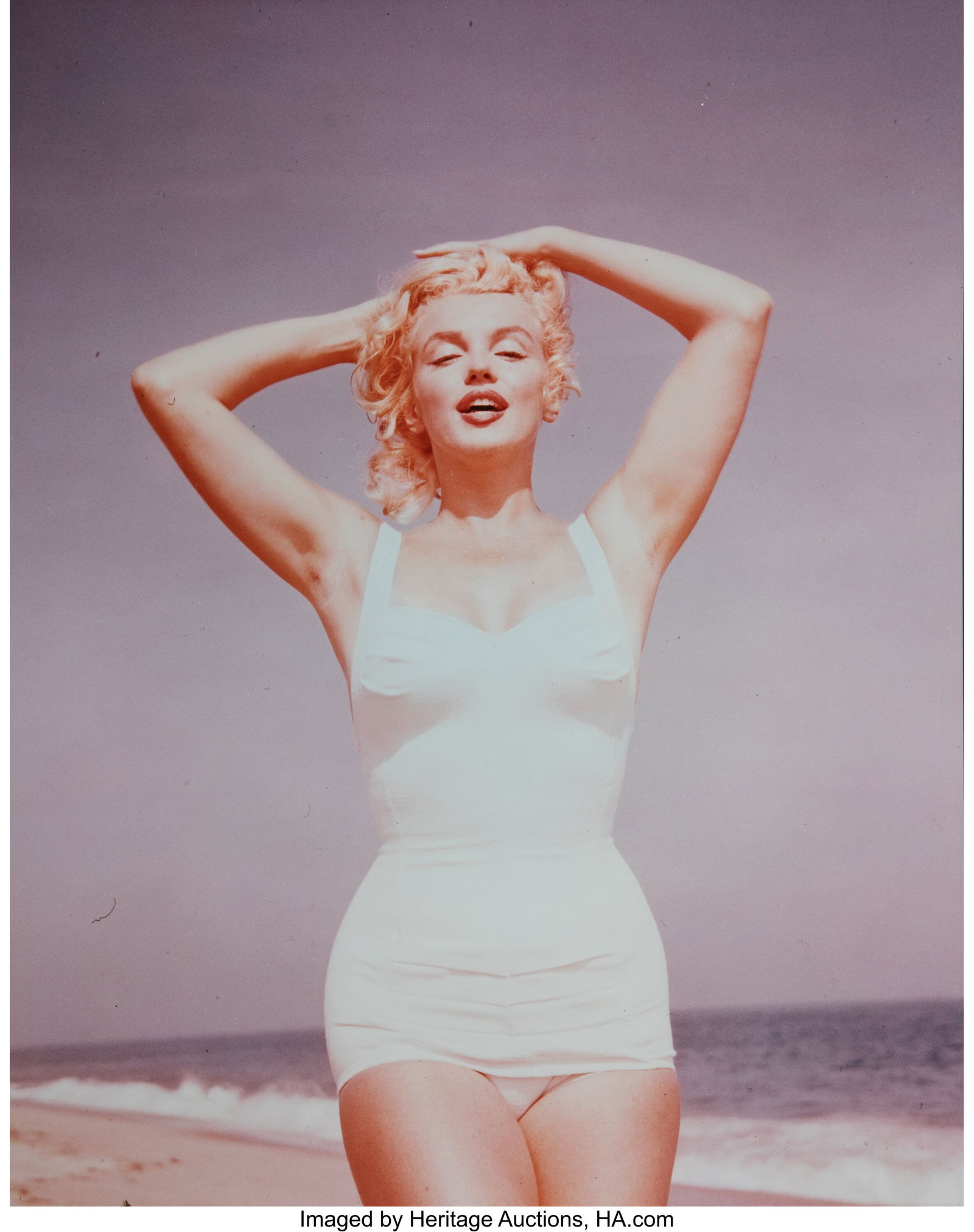 Sam Shaw (American, 1912-1999) Marilyn Monroe, A: Sam Shaw (American, 1912-1999) Marilyn Monroe, Amagansett Beach, New York, 1957 Dye coupler print, printed later on Kodak paper 14 x 11 inches (35.6