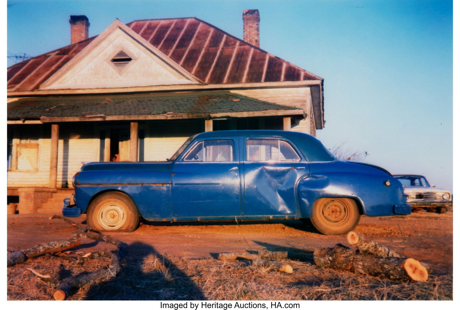 William Christenberry Jr. (American, 1936-2016): William Christenberry Jr. (American, 1936-2016) House and Car, Near Akron, Alabama, 1978 Dye transfer print, printed 1991 3-3/8 x 4-7/8 inches &l