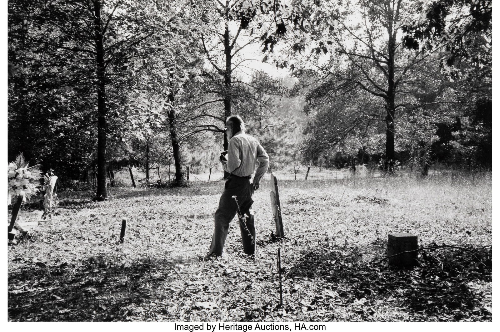 William Christenberry Jr. (American, 1936-2016): William Christenberry Jr. (American, 1936-2016) Walker Evans at Work in Alabama, October, 1973 Gelatin silver print 6 x 8-7/8 inches (15.2 x 22&perio