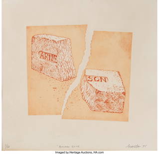 Robert Arneson (1930-1992) Broken Brick, 1975 Et: Robert Arneson (1930-1992) Broken Brick, 1975 Etching in colors on wove paper 16-1/2 x 16-1/2 inches (41.9 x 41.9 cm) (sheet) Ed. 7&sol