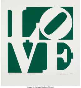41006&colon; Robert Indiana &lpar;1928-2018&rpar; Green Peace LOVE&comma; 199