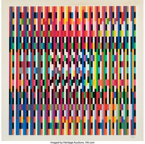 41019&colon; Yaacov Agam &lpar;b&period; 1928&rpar; Evening&comma; 1979 Screenprint 