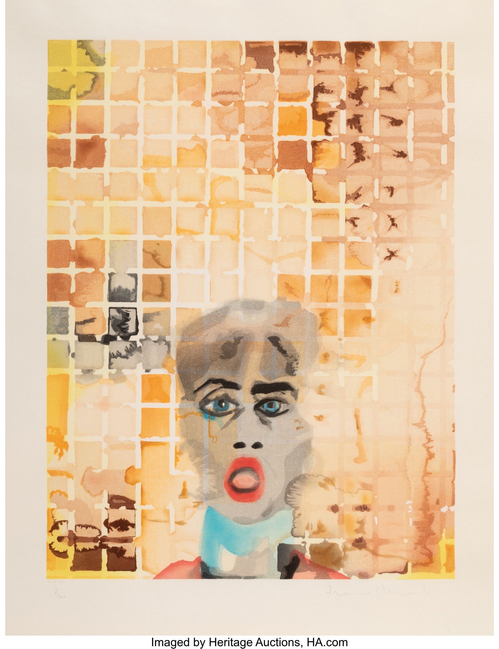 Francesco Clemente (b. 1952) Self-Portrait, 1989: Francesco Clemente (b. 1952) Self-Portrait, 1989 Woodcut in colors on wove paper 28-3/4 x 22-1/4 inches (73.0 x 56.5 cm) (sheet) Ed&per
