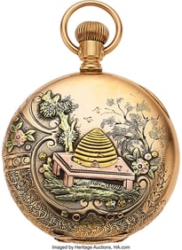 12101&colon; Elgin&comma; Unusual 14k Multicolor Gold Hunters Case 