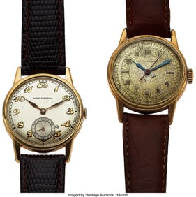 12197&colon; Lot of Two Gold Plated Girard Perregaux Wristwat