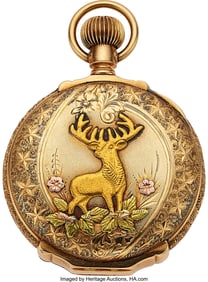 12104&colon; Elgin&comma; 6 Size 14k Multicolor Gold Box Hinge Hunt