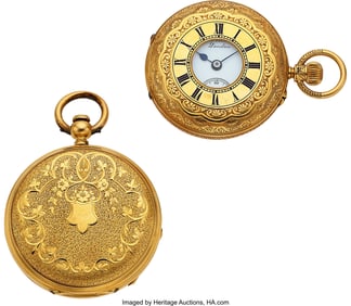 12105&colon; Jules Huguenin & J&period;W&period; Benson Two 18k Gold Key Wi