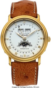 12018&colon; Blancpain Villeret Tiffany and Co&period; Yellow Gold W