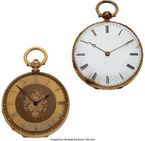 12108&colon; Two Swiss 18k Gold Key Wind Watches&comma; circa 1860'