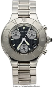 12020&colon; Cartier Chronoscaph 21&comma; Steel Chronograph  Case&colon;