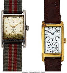 12206&colon; Lot of 2 Girard Perregaux Gold and Steel Wristwa