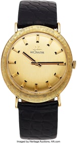 12040&colon; LeCoultre&comma; 14k Yellow Gold Oval Wristwatch Circa