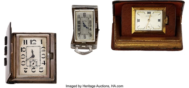 12118&colon; Three Ermeto&sol;Book Form Timepieces  Case&colon; largest