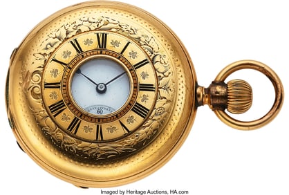 12122&colon; Swiss&comma; 14k Rose Gold Demi-Hunter&comma; circa 1880  Ca