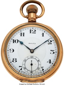 12129&colon; Rolex&comma; 50 mm English Market Gold-Filled Pocket W