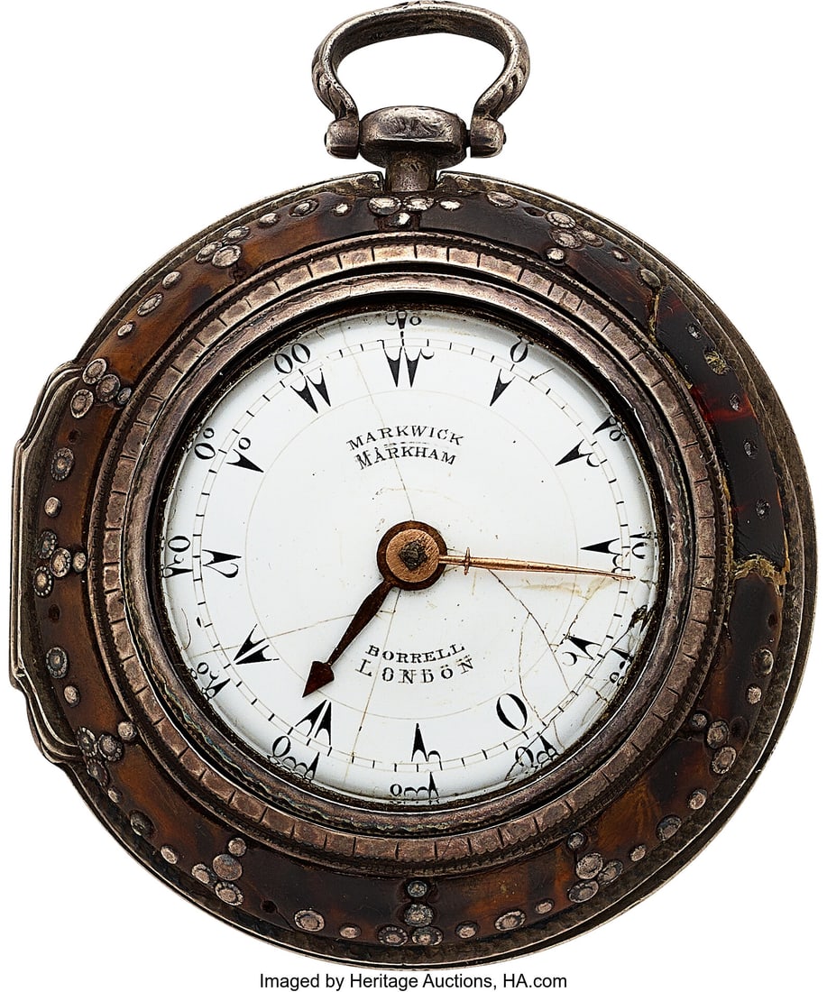 Markwick Markham Borrell, London, Lady's Triple : Markwick Markham Borrell, London, Lady's Triple Cased Verge For The Turkish Market, circa 1830 Case: 45 mm, silver inner cases, floral patterns on the secondary cas