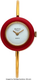 12057&colon; Gucci Interchangeable Bezel Bangle Quartz Watch 