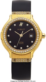 12059&colon; Hublot&comma; 18k Yellow Gold and Diamond Lady's "Clas