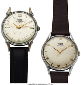 12235&colon; Lot of Two Tissot Fancy Lug Wristwatches   Case&colon;