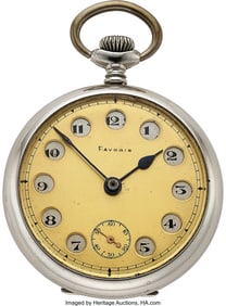 12148&colon; Swiss "Favoris" Jump 12&sol;24 Hour Pocket Watch&comma; ci