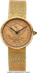 12063&colon; Corum&comma; Five Dollar Gold Coin Watch&comma; 18k Band  Ca