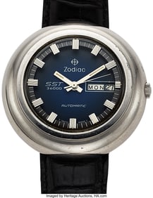 12238&colon; Zodiac Stainless Steel Wristwatch   Case&colon; Stainl