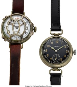 12241&colon; Lot of Two Early Trench Watches  Case&colon; Base meta