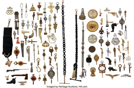 12162&colon; One Hundred Piece Collection&comma; Winding Keys&comma; Fobs