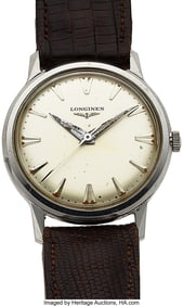 12168&colon; Longines Stainless Steel Time Only Wristwatch   
