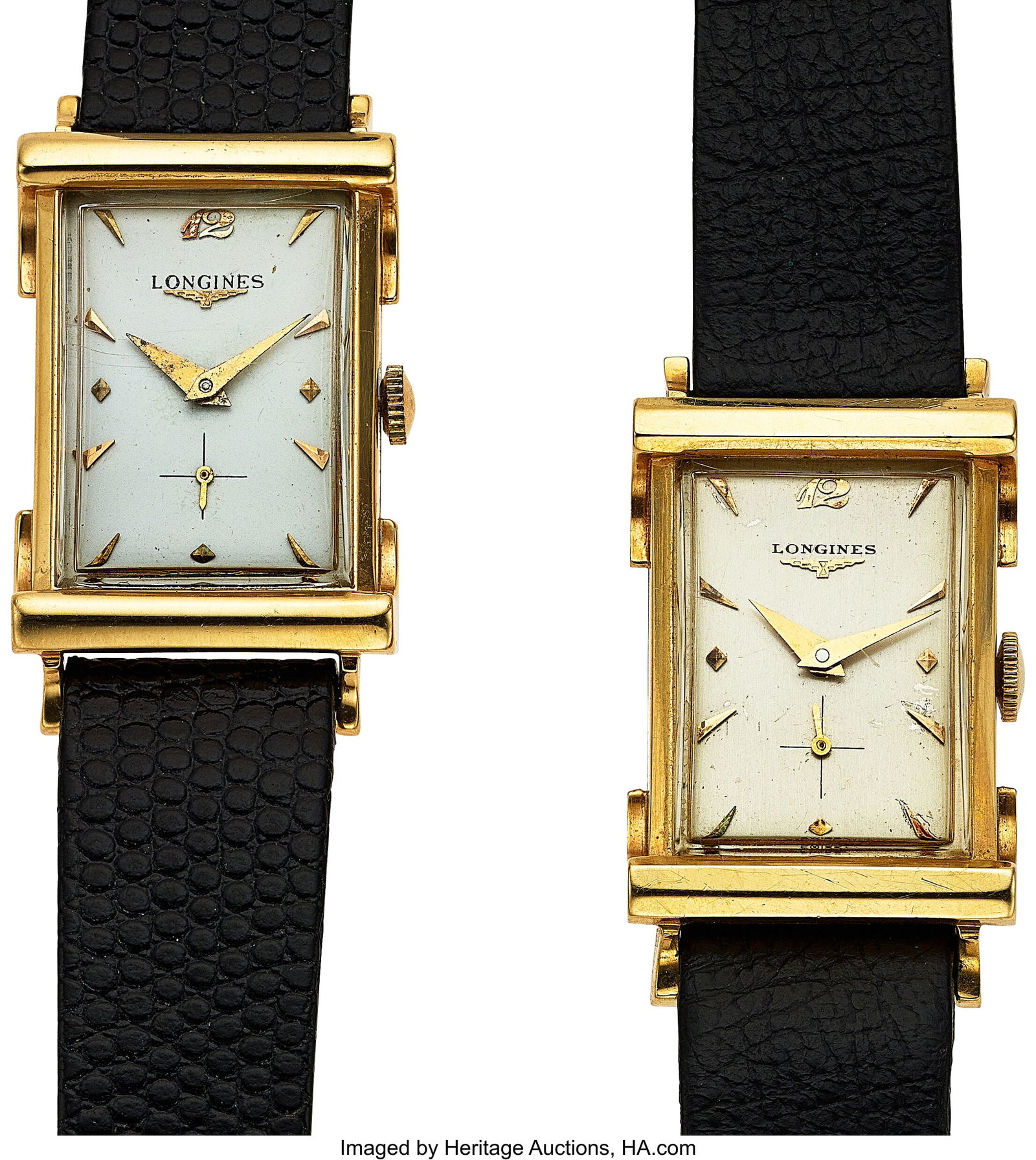 Two Longines 14k Gold Rectangular Vintage Watche (1 of 3)
