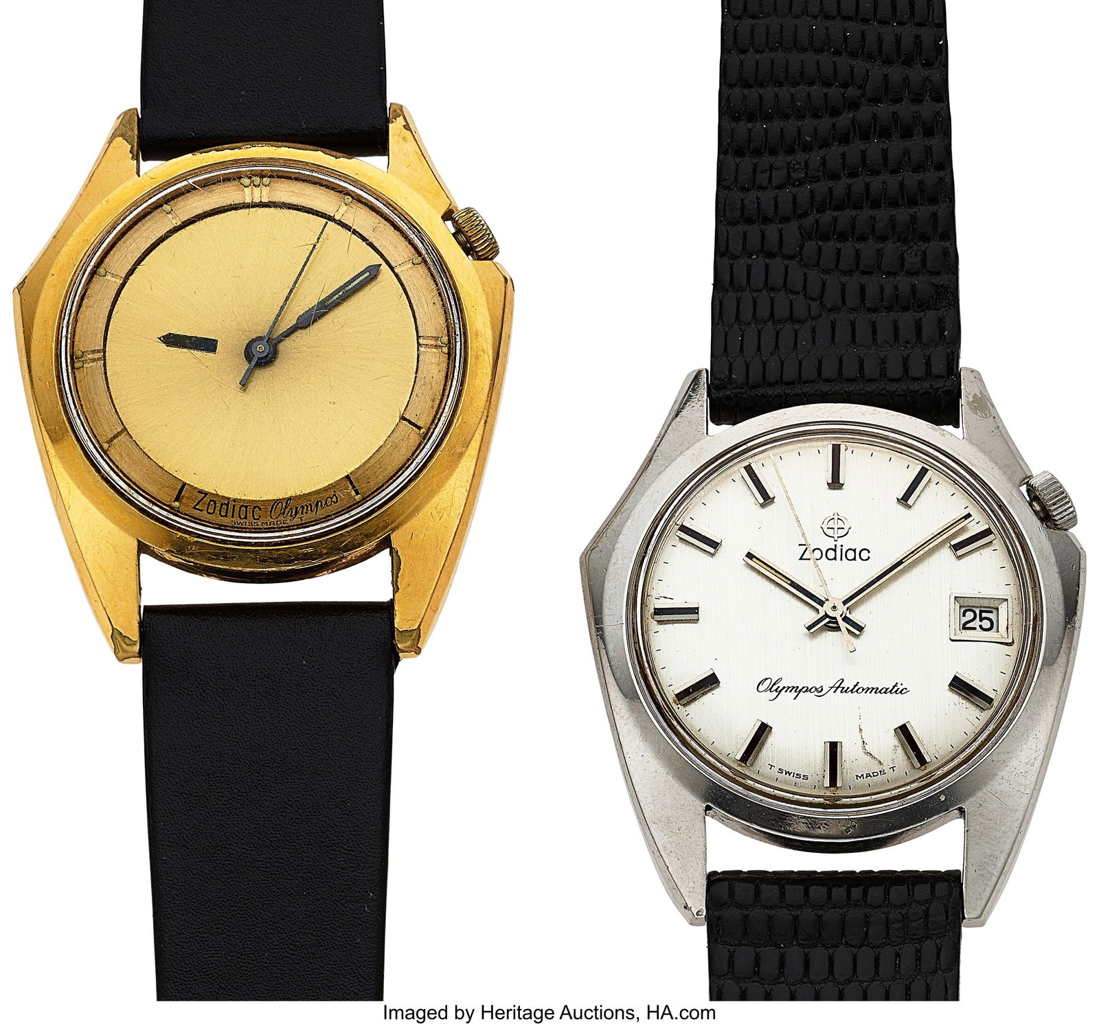 Lot of Two Zodiac Olympos Wristwatches  Case: Go (1 of 3)